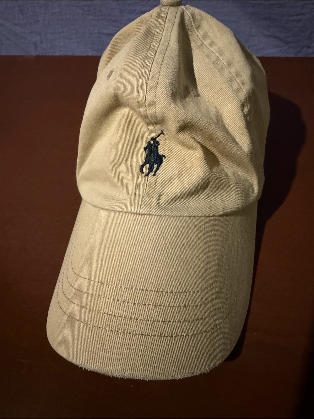 Polo by Ralph Lauren Beige Baseball Cap with Navy Polo Player
